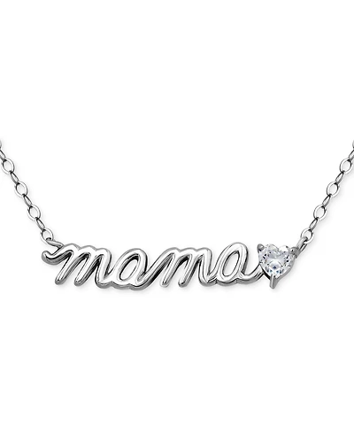 Giani Bernini Cubic Zirconia Mama Script Pendant Necklace in 18k Gold-Plated Sterling Silver (also in Sterling Silver), 16" + 2" extender, Exclusively