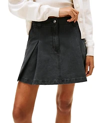 Tommy Jeans Women's Cotton Canvas Pleated Mini Skirt