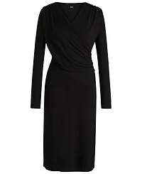Boss by Hugo Women's Stretch Crepe Wrap-Front Dress
