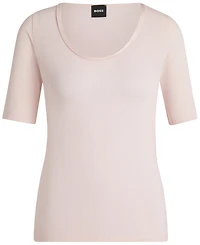 Boss by Hugo Boss Women's Ribbed Scoop-Neck T-Shirt