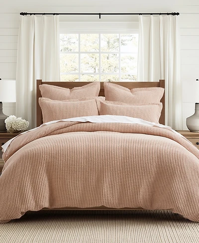 Levtex Mills Waffle Textured 3-Pc. Duvet Cover Set, King/California King