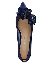 Betsey Johnson Women's Gray Floral Mesh Flats