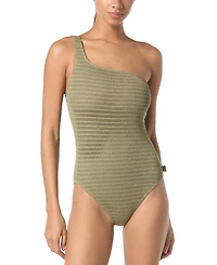 Michael Kors Women's Crochet One-Shoulder One-Piece Swimsuit