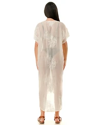 Marcus Adler Women's Embroidered Sheer Caftan