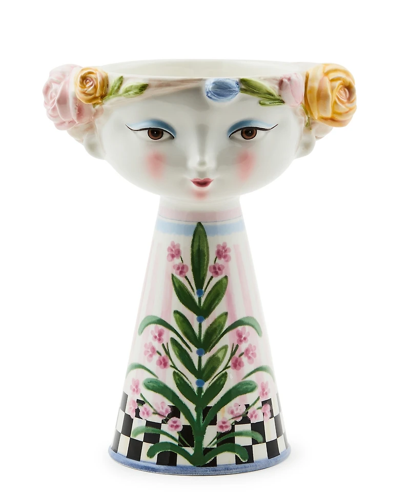 Mackenzie-Childs Rosy Meadow Short Lady Vase