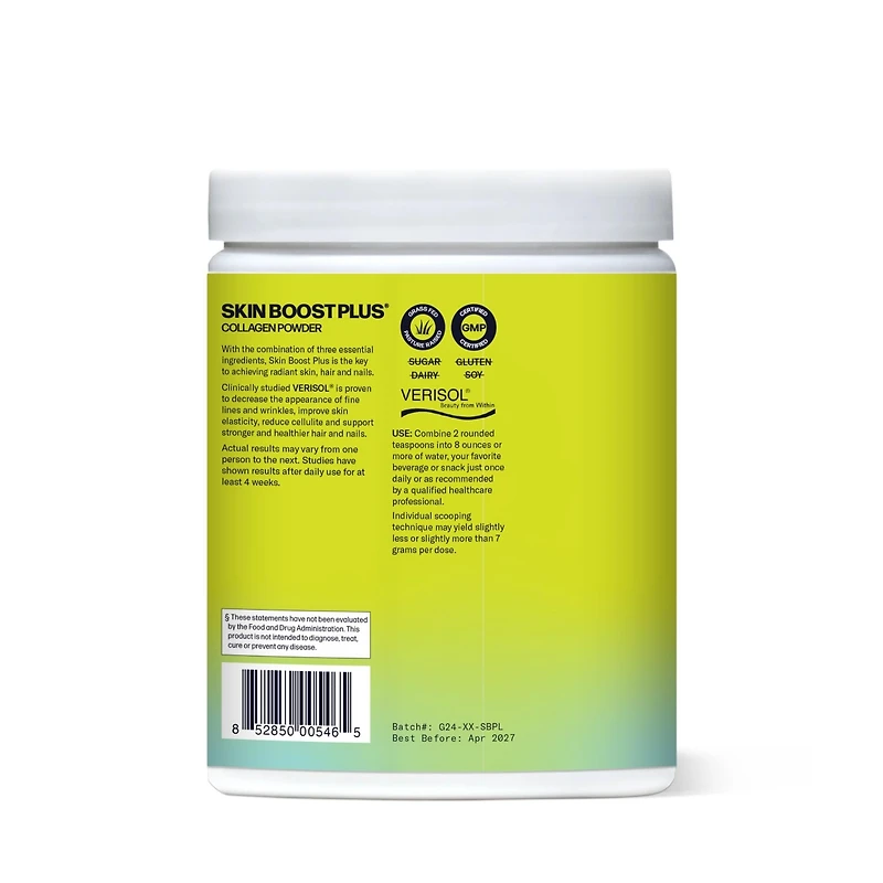 Skin Boost Plus [50-Serves] | Collagen Powder Supplement with Verisol Bioactive Hydrolyzed Peptides, Vitamin C & Hyaluronic Acid