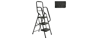 2 Step Ladder, Step Stool for Adults, Folding Step Stool with Wide Anti-Slip Pedal, Sturdy Steel Ladder