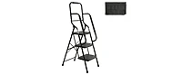 2 Step Ladder, Step Stool for Adults, Folding Step Stool with Wide Anti-Slip Pedal, Sturdy Steel Ladder