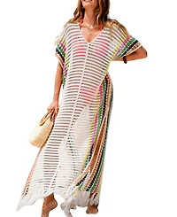 Cupshe Women's Painted Horizon Beige Cover-Up Maxi Beach Dress