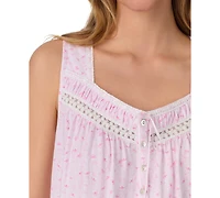 Eileen West Women's Cotton Sleeveless Floral Nightgown