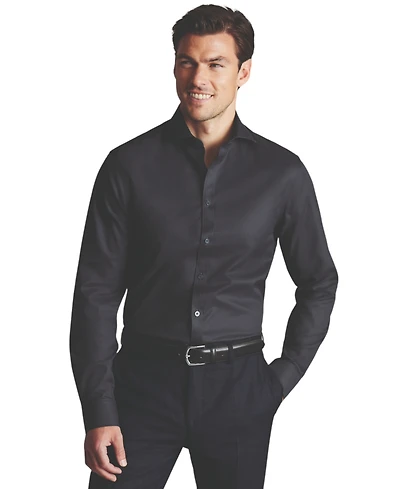 Charles Tyrwhitt Men's Slim-Fit Non-Iron Solid Twill Dress Shirt