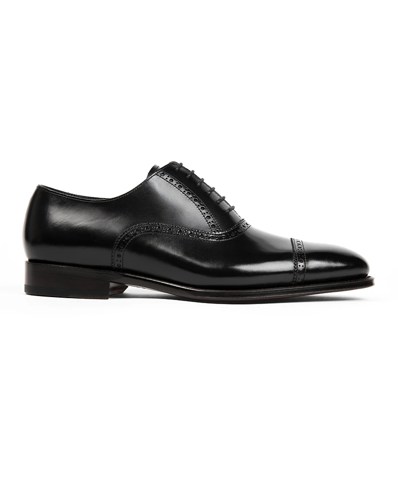 Anthony Veer Men's Windsor Broque Cap Toe Leather Oxford Dress Shoes