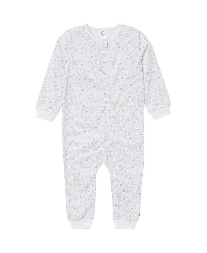 Gerber Toddler Girls Footless Pajamas with Reverse Zipper, 3-Pack