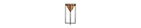 Pyramid Wooden Side Table – Cross Metal Base for a Modern Look