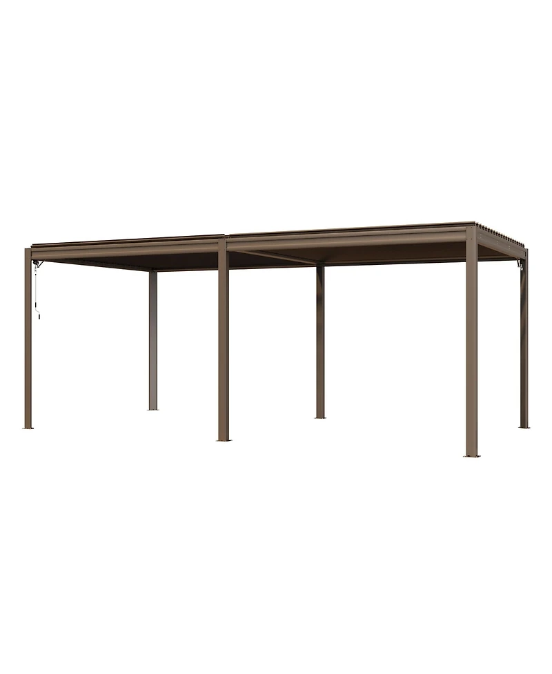 Mondawe 10x20FT Outdoor Aluminum Pergola Louvered