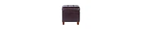 Tufted Leatherette Ottoman – Square Wooden Storage with Lift-Off Lid