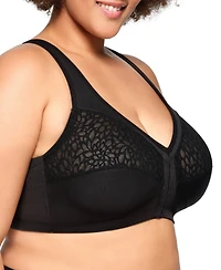 Glamorise Plus Magic Lift Front-Closure Racerback Wire Free Bra #1206