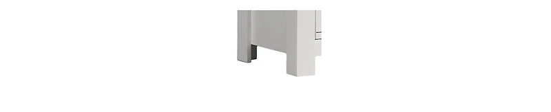 Nightstand with 2 Drawers and Black Handles for Bedroom Storage