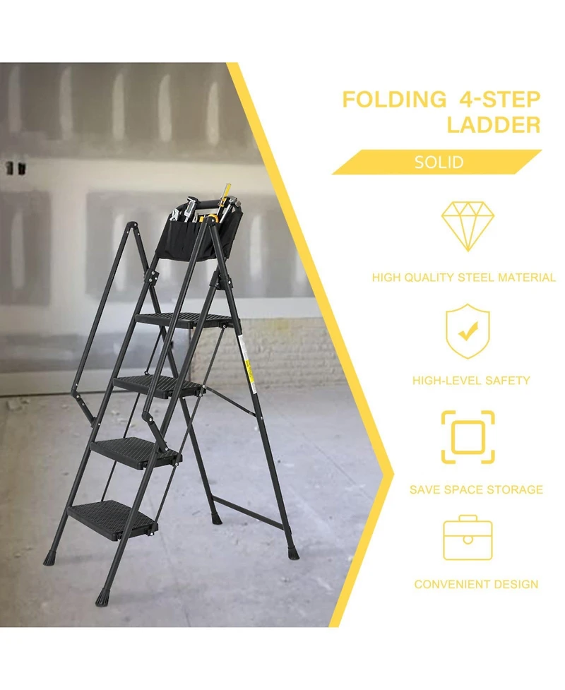 Step Foldable Light Weight Wide Anti Slip Pedal and Safety Handle
