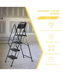 Step Foldable Light Weight Wide Anti Slip Pedal and Safety Handle