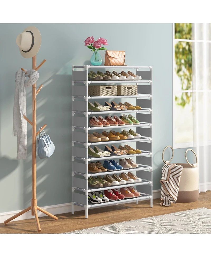 Tribesigns 10 Tiers Shoe Rack, Large Capacity Shoe Organizer, Shoe Shelf for 50 Pair, Large Shoe Rack