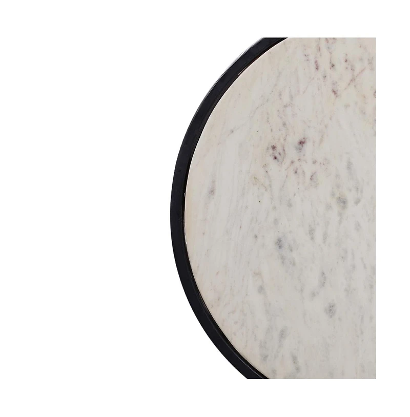 Round Top Side Table with Tubular Frame for Modern and Minimalist Home Decor