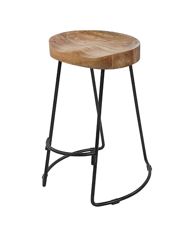 Handcrafted Backless Counter-Height Barstool for Rustic and Stylish Seating