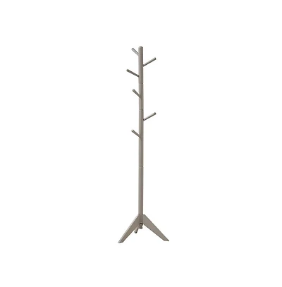 Free-Standing Coat Rack with Six Hooks and Tripod Base for Stylish and Practical Storage