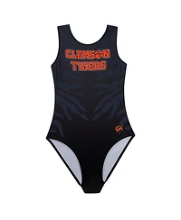 Gk Elite Big Girls Black Clemson Tigers Spirit Leotard