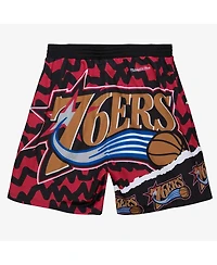 Mitchell & Ness Men's Black Philadelphia 76Ers Jumbotron 2.0 Sublimated Shorts