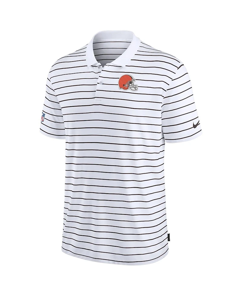 Nike Men's White Cleveland Browns Sideline Lock Up Victory Performance Polo Shirt