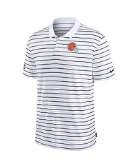 Nike Men's White Cleveland Browns Sideline Lock Up Victory Performance Polo Shirt