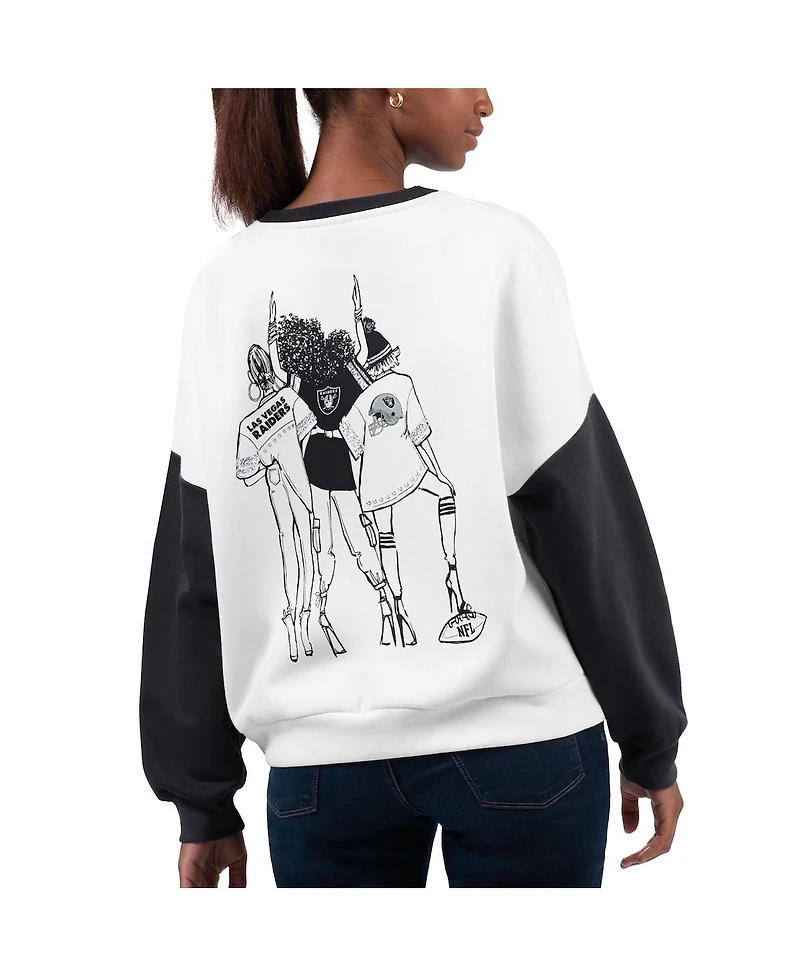 G-iii 4Her by Carl Banks Women's White Las Vegas Raiders A-Game Pullover Sweatshirt