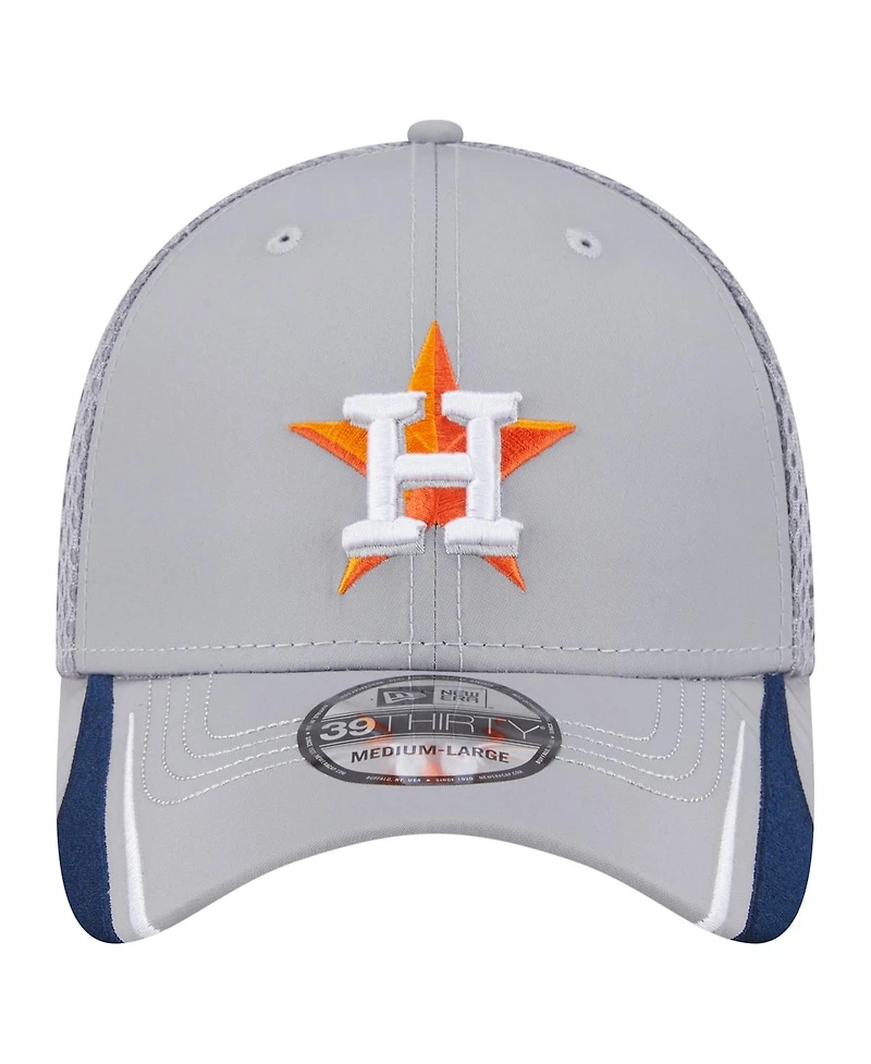 New Era Men's Gray Houston Astros Linear 39Thirty Flex-Fit Hat