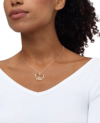 Diamond Accent Heart Pendant Necklace in Sterling Silver & 10k Yellow Gold, 16" + 2" extender