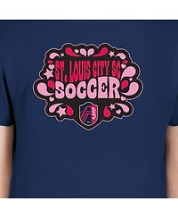 New Era Big Girls Navy St. Louis City Sc Bubble Heart T-Shirt