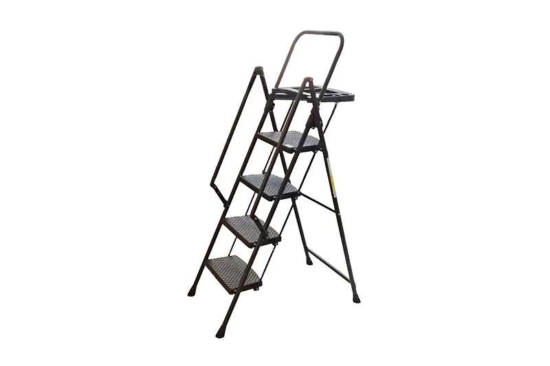 4-Stept Foldable Step Ladder with Tool Tray and Wide Non Slip Pedals, Convenient Handrails