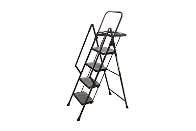 4-Stept Foldable Step Ladder with Tool Tray and Wide Non Slip Pedals, Convenient Handrails