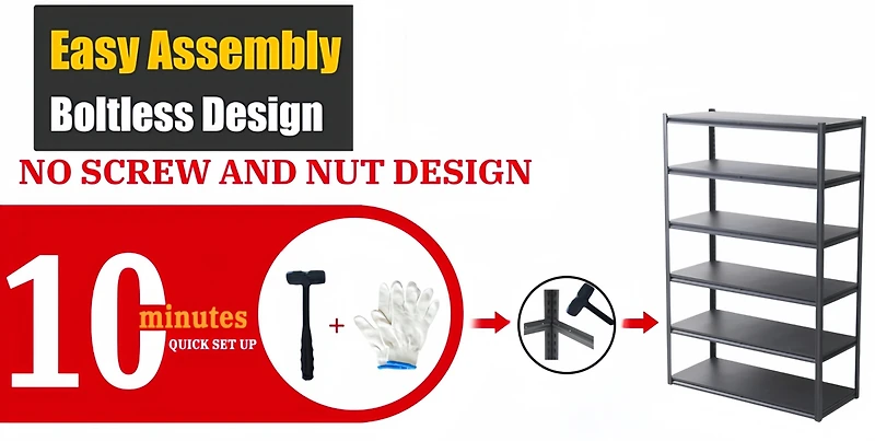 6 Tier Heavy Duty Metal Storage Shelves,Easy to Assemble, Adjustable,Storage Shelves for Basements, Garages and Kitchen, 84"H55.1"W23.6"