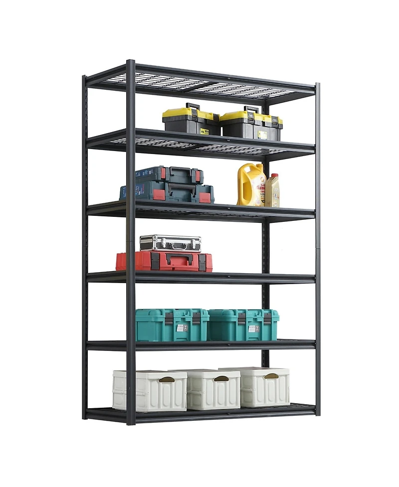 6 Tier Heavy Duty Metal Storage Shelves ,Easy to Assemble ,Adjustable ,Storage Shelves for Basements, Garages and Kitchen,84"H55.1 "W23.6 &#
