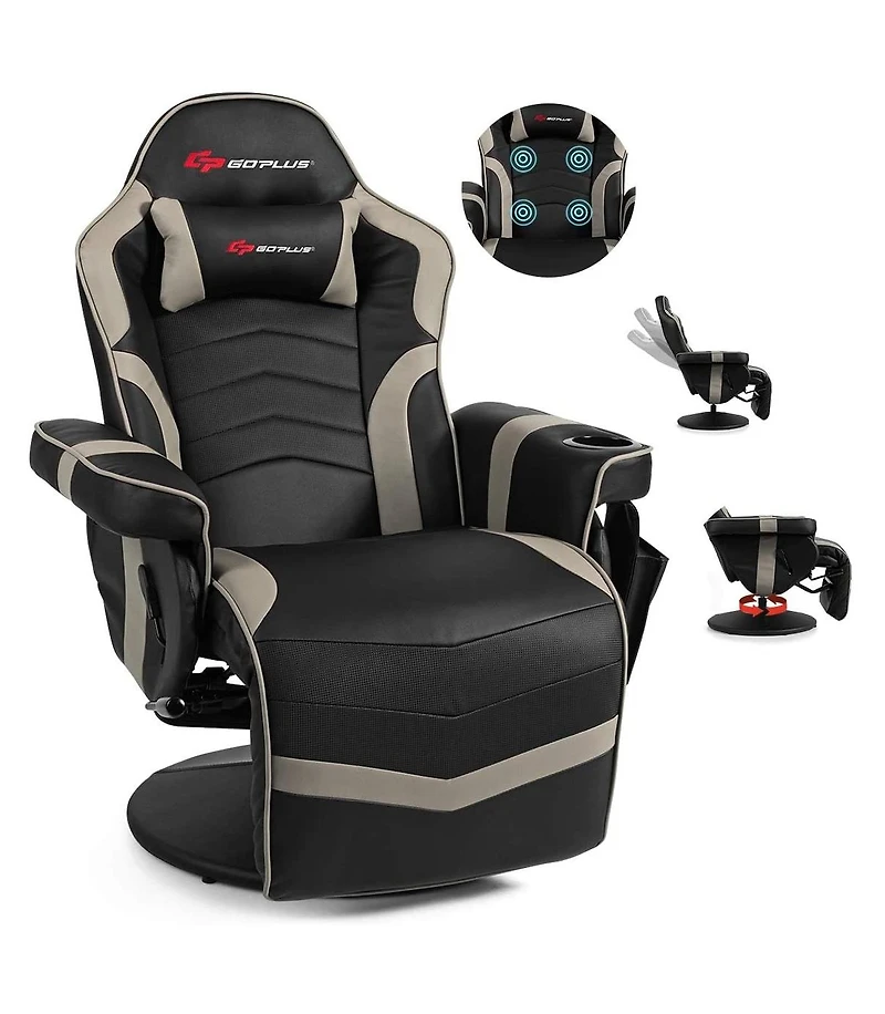 Ergonomic High Back Massage Gaming Chair with Pillow