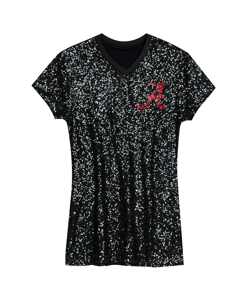 Outerstuff Preschool Black Alabama Crimson Tide Sequin V-neck Dress