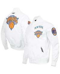 Pro Standard Men's White New York Knicks 2024/25 City Edition Chenille Satin Full-Snap Jacket