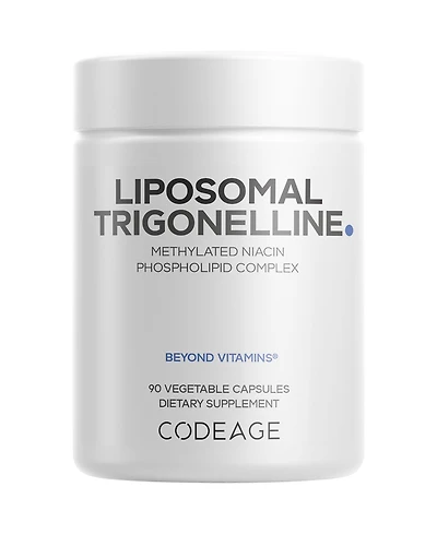 Codeage Liposomal Trigonelline - 250 mg Per Capsule - 3-Month Supply - Plant-Based Alkaloid - Liposomal Delivery for Bioavailability