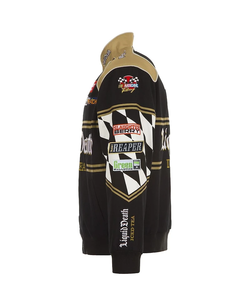 Jh Design Men's Black Nascar Liquid Death Full-Snap Twill Uniform Jacket