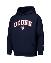 Champion Big Boys and Girls Navy UConn Huskies Campus Pullover Hoodie