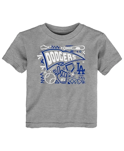 Outerstuff Toddler Heather Gray Los Angeles Dodgers Ballpark Fun T-Shirt