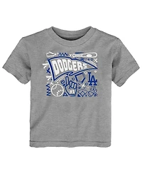 Outerstuff Toddler Heather Gray Los Angeles Dodgers Ballpark Fun T-Shirt