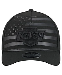 New Era Men's Black Los Angeles Kings Game Day Stealth Flag 9FORTY A-Frame Adjustable Hat