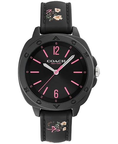Coach Women's Kitt Black Silicone Strap Watch, 35.4mm